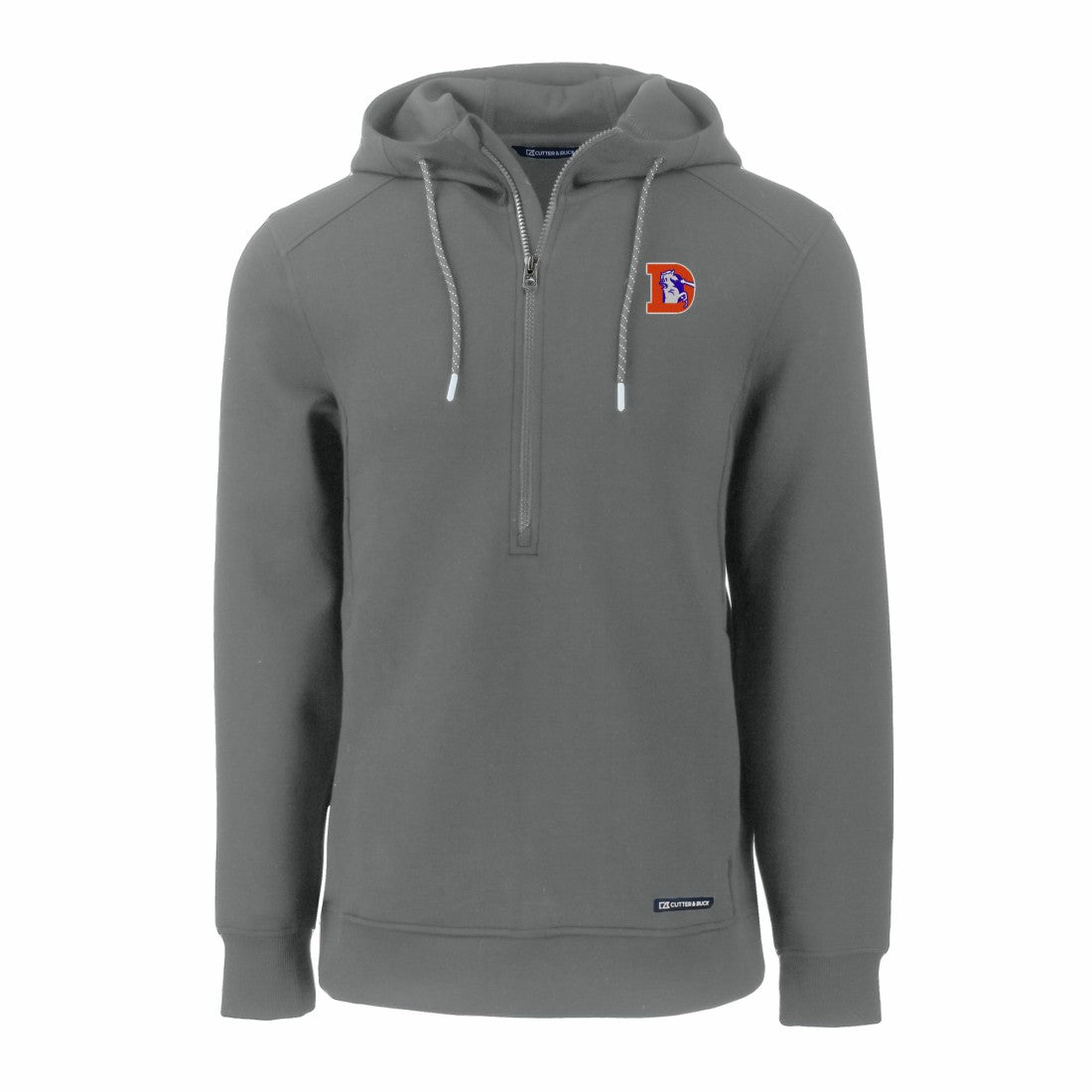 Denver Broncos Cutter & Buck Throwback Roam Eco Half-Zip Recycled Pullover Hoodie | NFL New