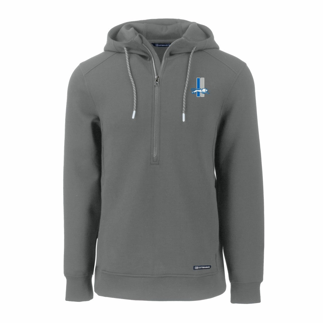 Detroit Lions Cutter & Buck Throwback Roam Eco Half-Zip Recycled Pullover Hoodie | NFL On sale