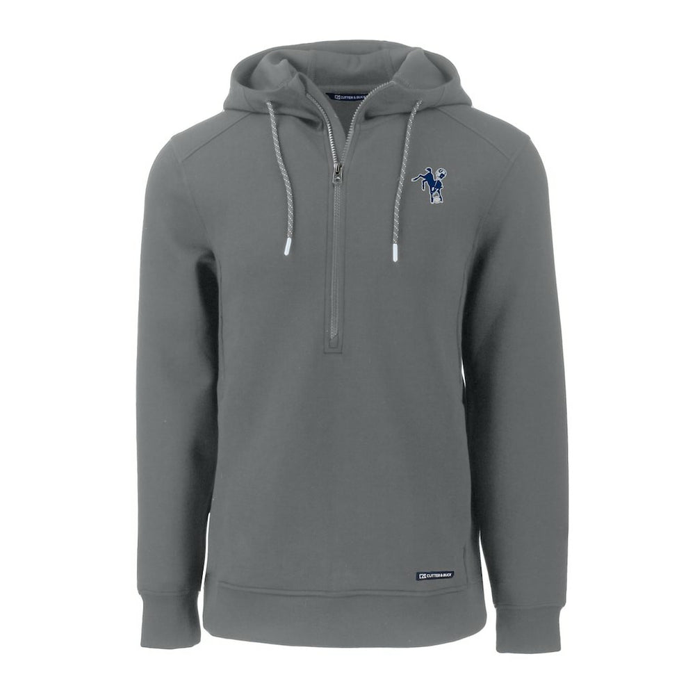 Indianapolis Colts Cutter & Buck Throwback Roam Eco Half-Zip Recycled Pullover Hoodie | NFL Near me
