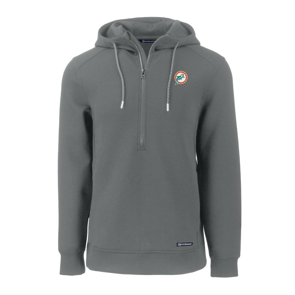 Miami Dolphins Cutter & Buck Throwback Roam Eco Half-Zip Recycled Pullover Hoodie | NFL US
