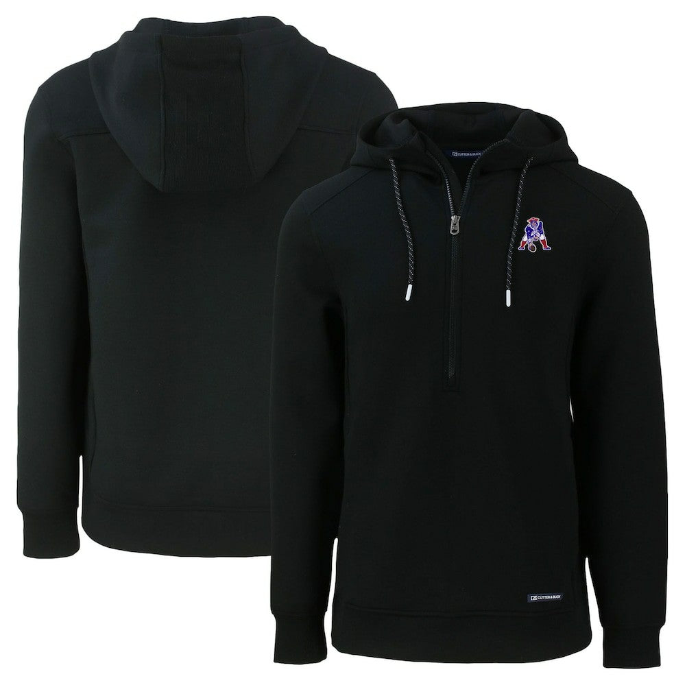 New England Patriots Cutter & Buck Throwback Roam Eco Half-Zip Recycled Pullover Hoodie | NFL Discount