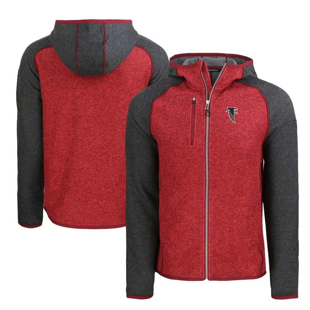 Atlanta Falcons Cutter & Buck Throwback Mainsail Sweater-Knit Full-Zip Hoodie | NFL US