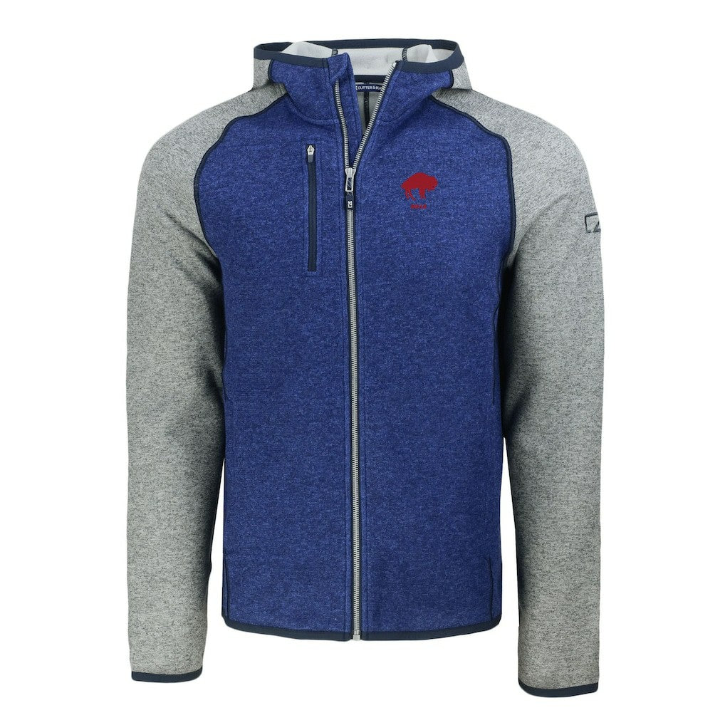 Buffalo Bills Cutter & Buck Throwback Mainsail Sweater-Knit Full-Zip Hoodie | NFL Hot