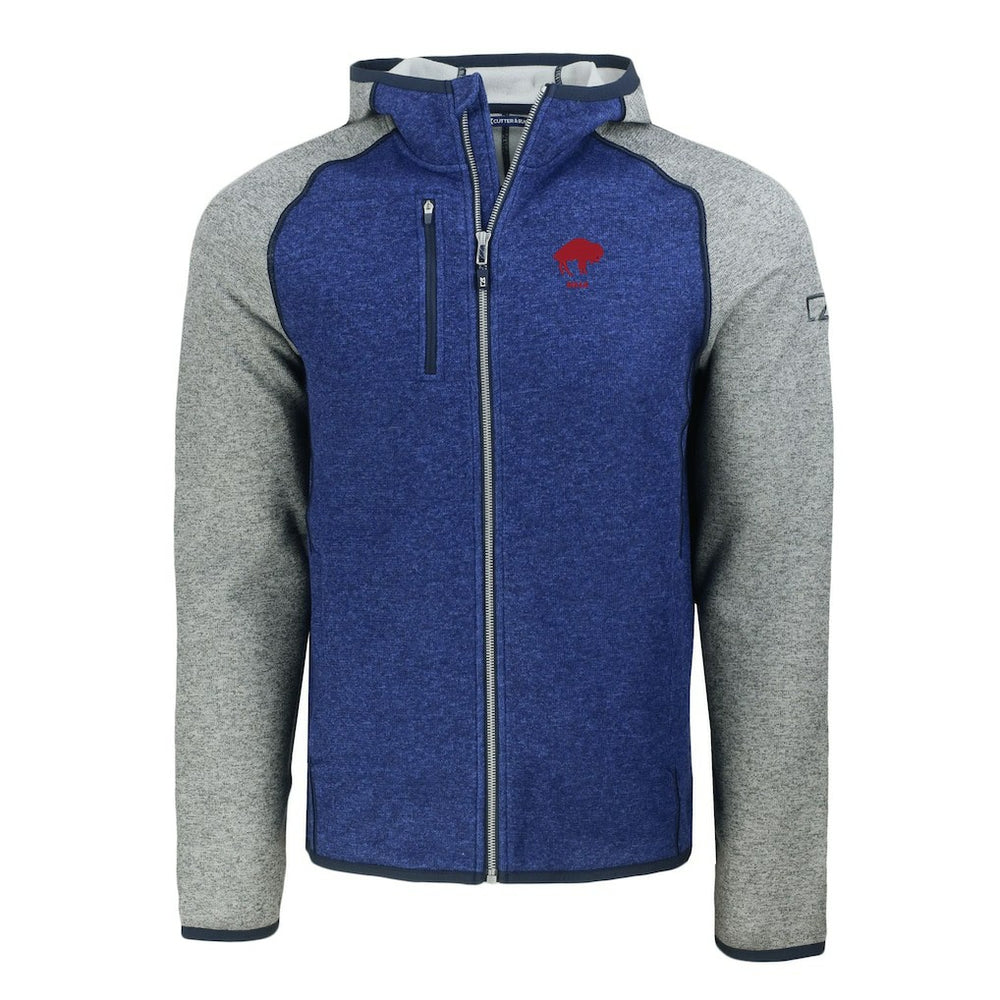Buffalo Bills Cutter & Buck Throwback Mainsail Sweater-Knit Full-Zip Hoodie | NFL Hot