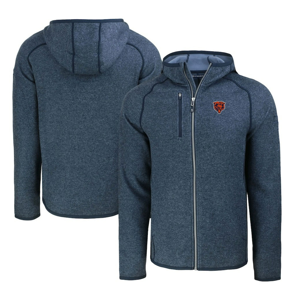Chicago Bears Cutter & Buck Throwback Mainsail Sweater-Knit Full-Zip Hoodie | NFL Near me
