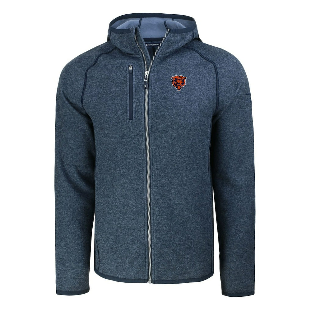 Chicago Bears Cutter & Buck Throwback Mainsail Sweater-Knit Full-Zip Hoodie | NFL Near me