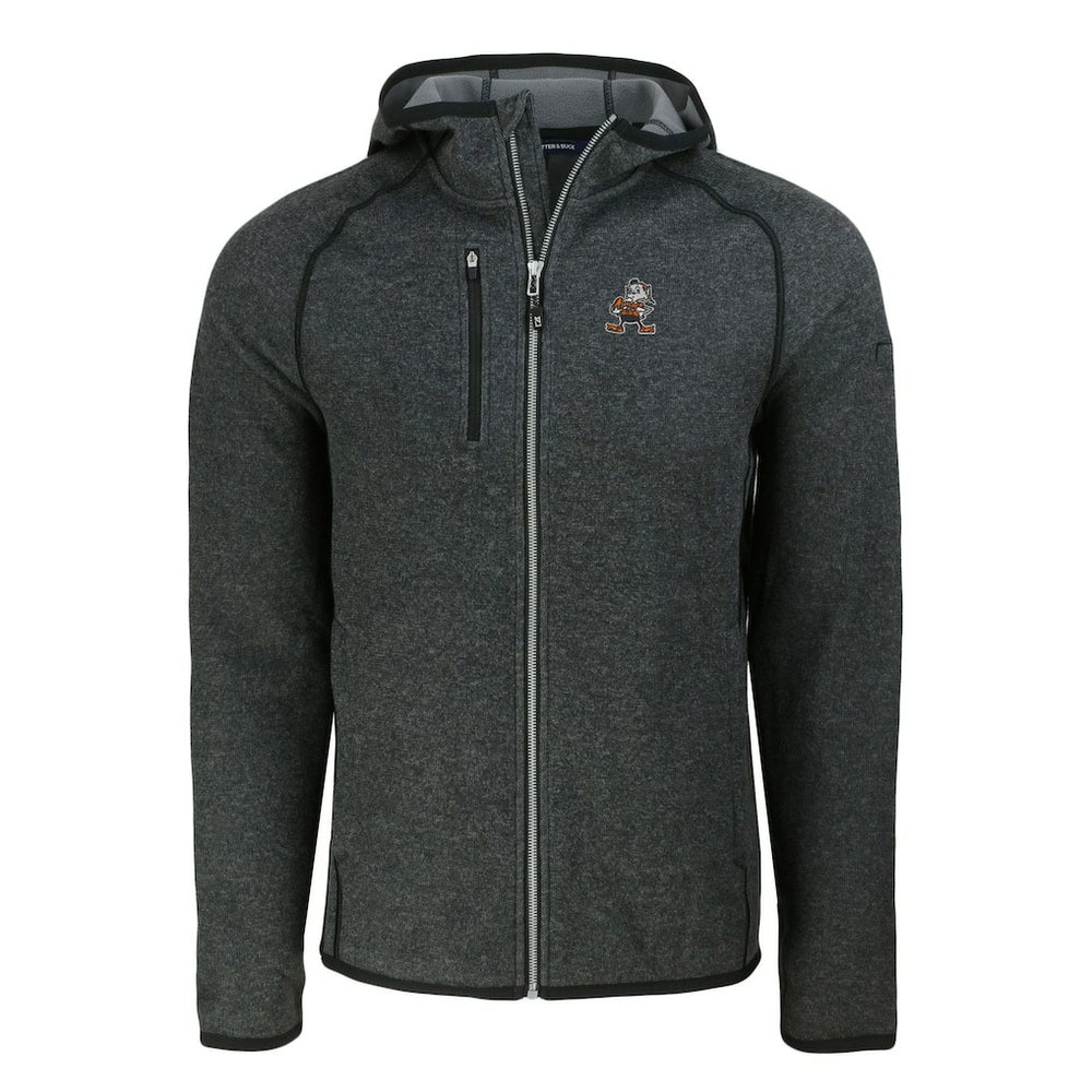 Cleveland Browns Cutter & Buck Throwback Mainsail Sweater-Knit Full-Zip Hoodie | NFL Outlet