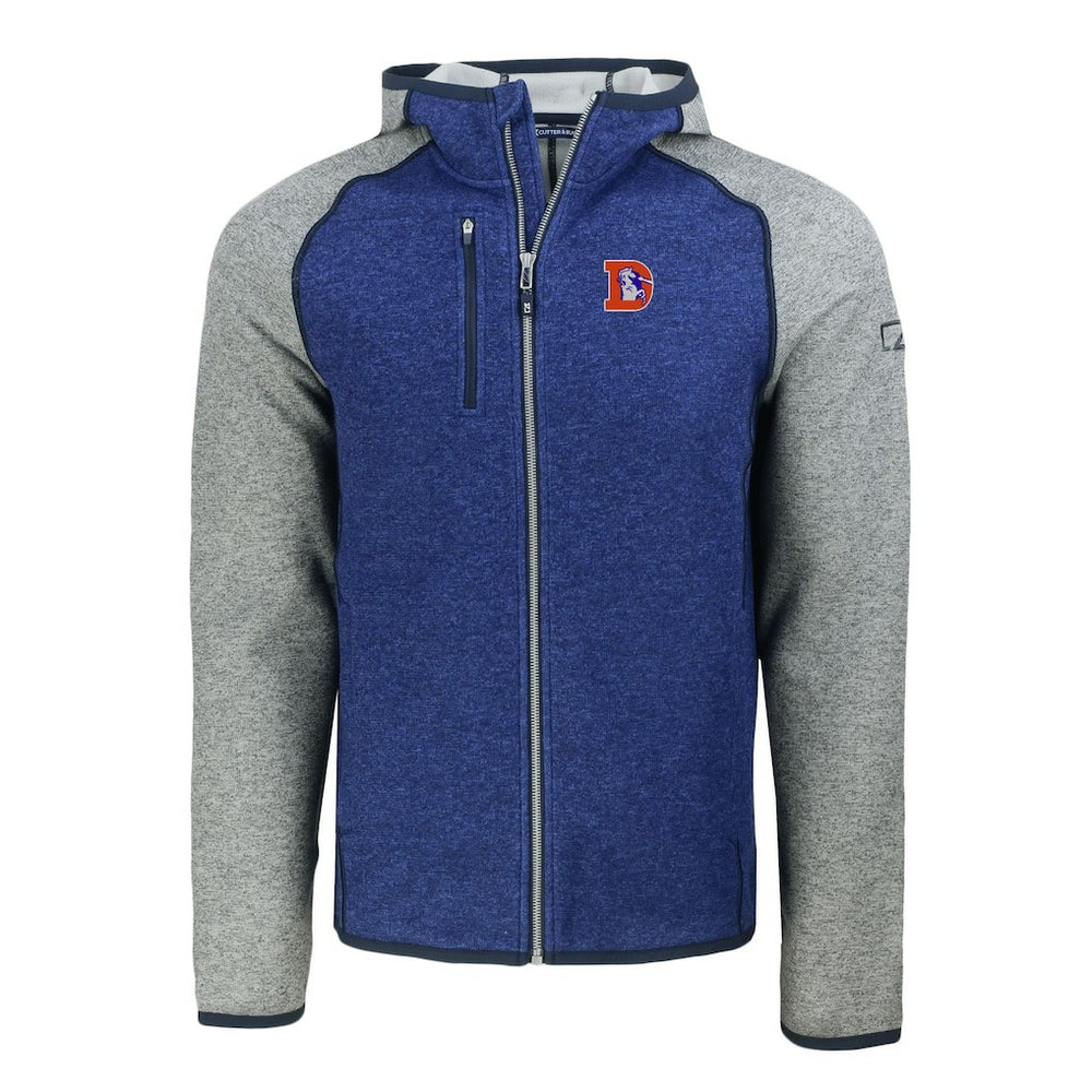 Denver Broncos Cutter & Buck Throwback Mainsail Sweater-Knit Full-Zip Hoodie | NFL On sale