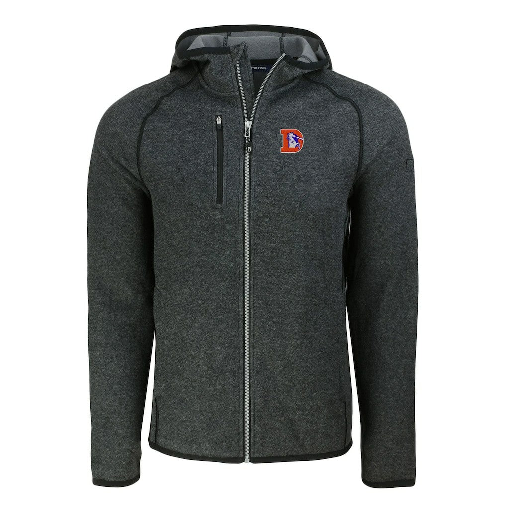 Denver Broncos Cutter & Buck Throwback Mainsail Sweater-Knit Full-Zip Hoodie | NFL Outlet