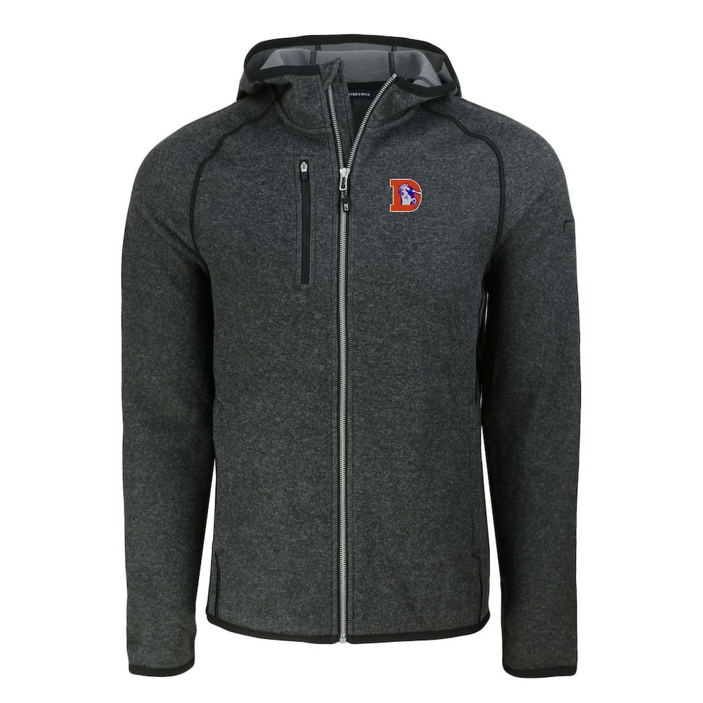 Denver Broncos Cutter & Buck Throwback Mainsail Sweater-Knit Full-Zip Hoodie | NFL Outlet