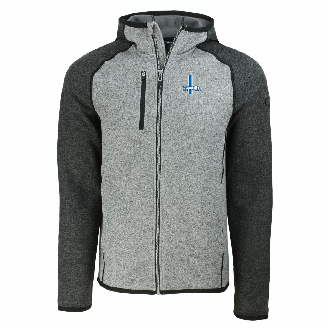 Detroit Lions Cutter & Buck Throwback Mainsail Sweater-Knit Full-Zip Hoodie | NFL Near me