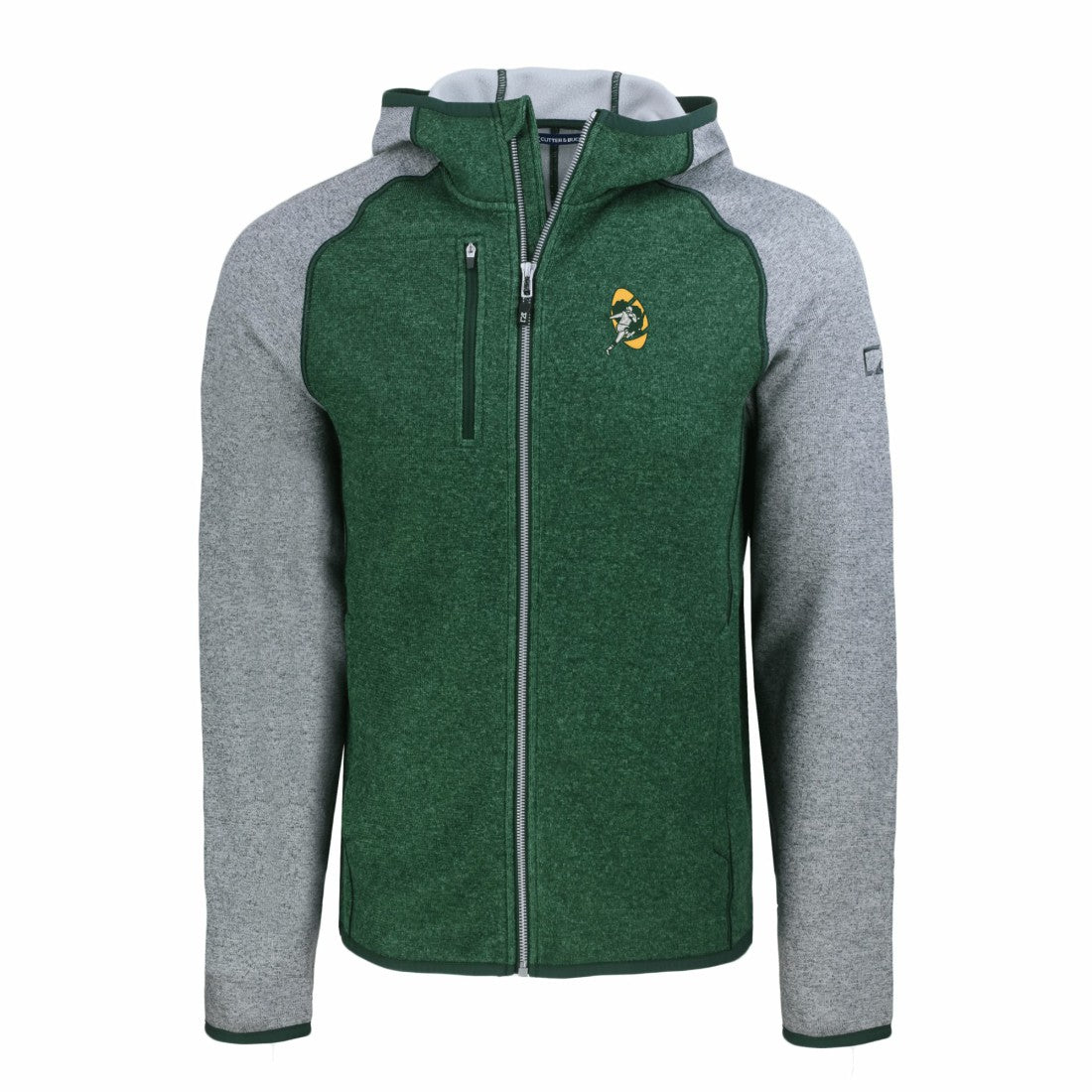 Green Bay Packers Cutter & Buck Throwback Mainsail Sweater-Knit Full-Zip Hoodie | NFL Online