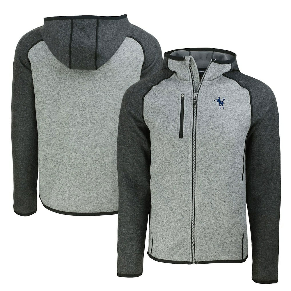 Indianapolis Colts Cutter & Buck Throwback Mainsail Sweater-Knit Full-Zip Hoodie | NFL On sale