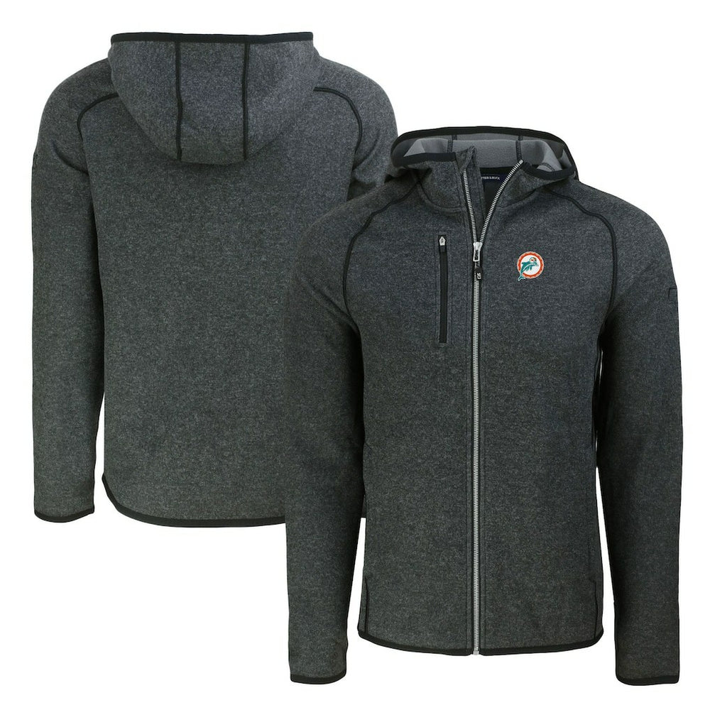 Miami Dolphins Cutter & Buck Throwback Mainsail Sweater-Knit Full-Zip Hoodie | NFL Online