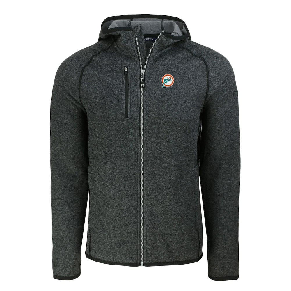 Miami Dolphins Cutter & Buck Throwback Mainsail Sweater-Knit Full-Zip Hoodie | NFL Online