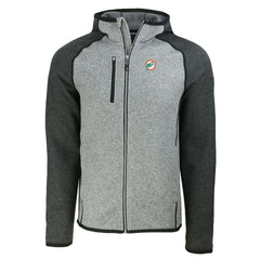 Miami Dolphins Cutter & Buck Throwback Mainsail Sweater-Knit Full-Zip Hoodie | NFL Outlet