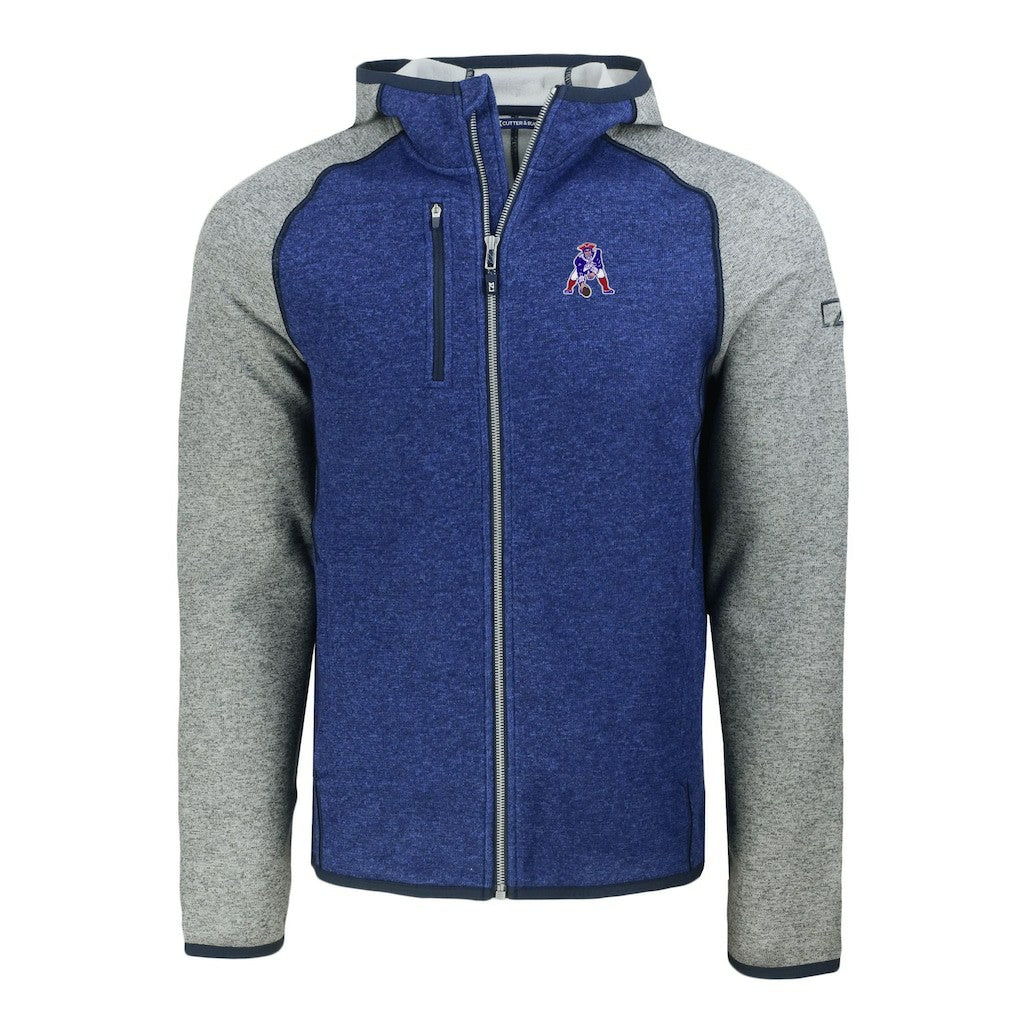 New England Patriots Cutter & Buck Throwback Mainsail Sweater-Knit Full-Zip Hoodie | NFL Hot