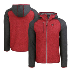 San Francisco 49ers Cutter & Buck Throwback Mainsail Sweater-Knit Full-Zip Hoodie | NFL Outlet