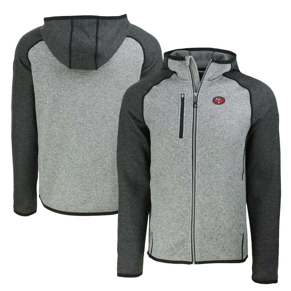 San Francisco 49ers Cutter & Buck Throwback Mainsail Sweater-Knit Full-Zip Hoodie | NFL On sale