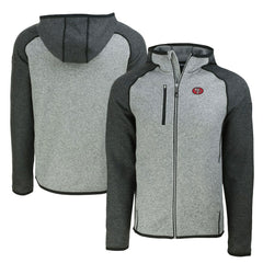 San Francisco 49ers Cutter & Buck Throwback Mainsail Sweater-Knit Full-Zip Hoodie | NFL On sale