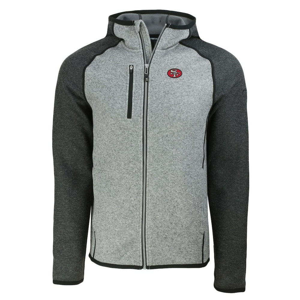 San Francisco 49ers Cutter & Buck Throwback Mainsail Sweater-Knit Full-Zip Hoodie | NFL On sale