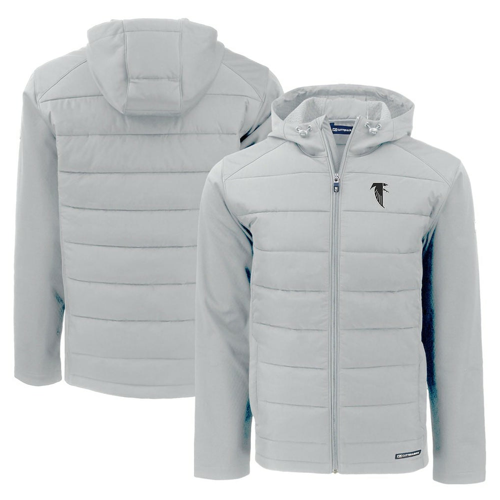 Atlanta Falcons Cutter & Buck Throwback Evoke Hybrid Eco Softshell Recycled Full-Zip Hoodie Jacket | NFL Outlet
