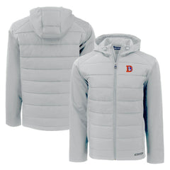 Denver Broncos Cutter & Buck Throwback Evoke Hybrid Eco Softshell Recycled Full-Zip Hoodie Jacket | NFL Near me