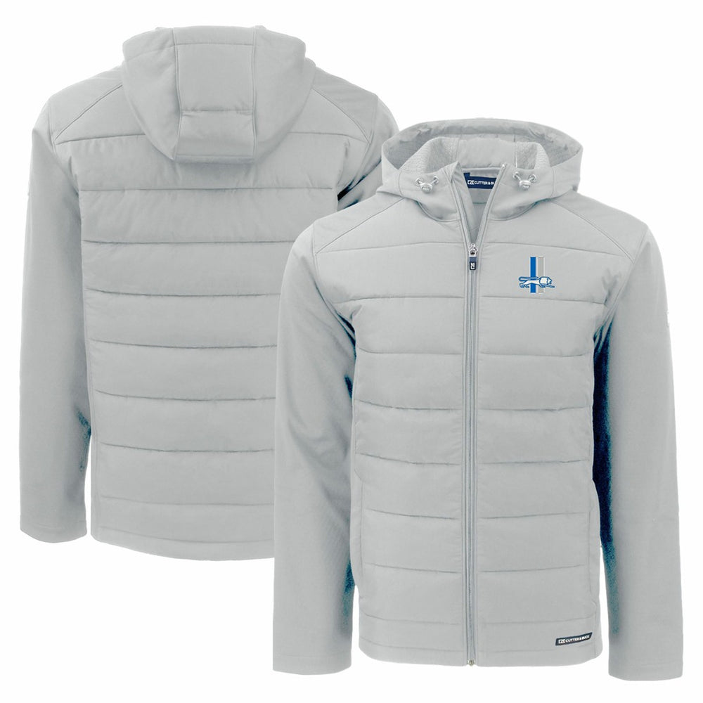 Detroit Lions Cutter & Buck Throwback Evoke Hybrid Eco Softshell Recycled Full-Zip Hoodie Jacket | NFL Outlet