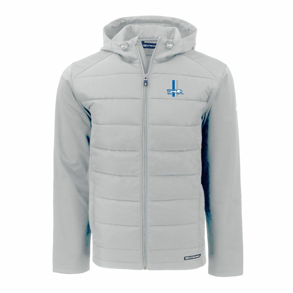 Detroit Lions Cutter & Buck Throwback Evoke Hybrid Eco Softshell Recycled Full-Zip Hoodie Jacket | NFL Outlet