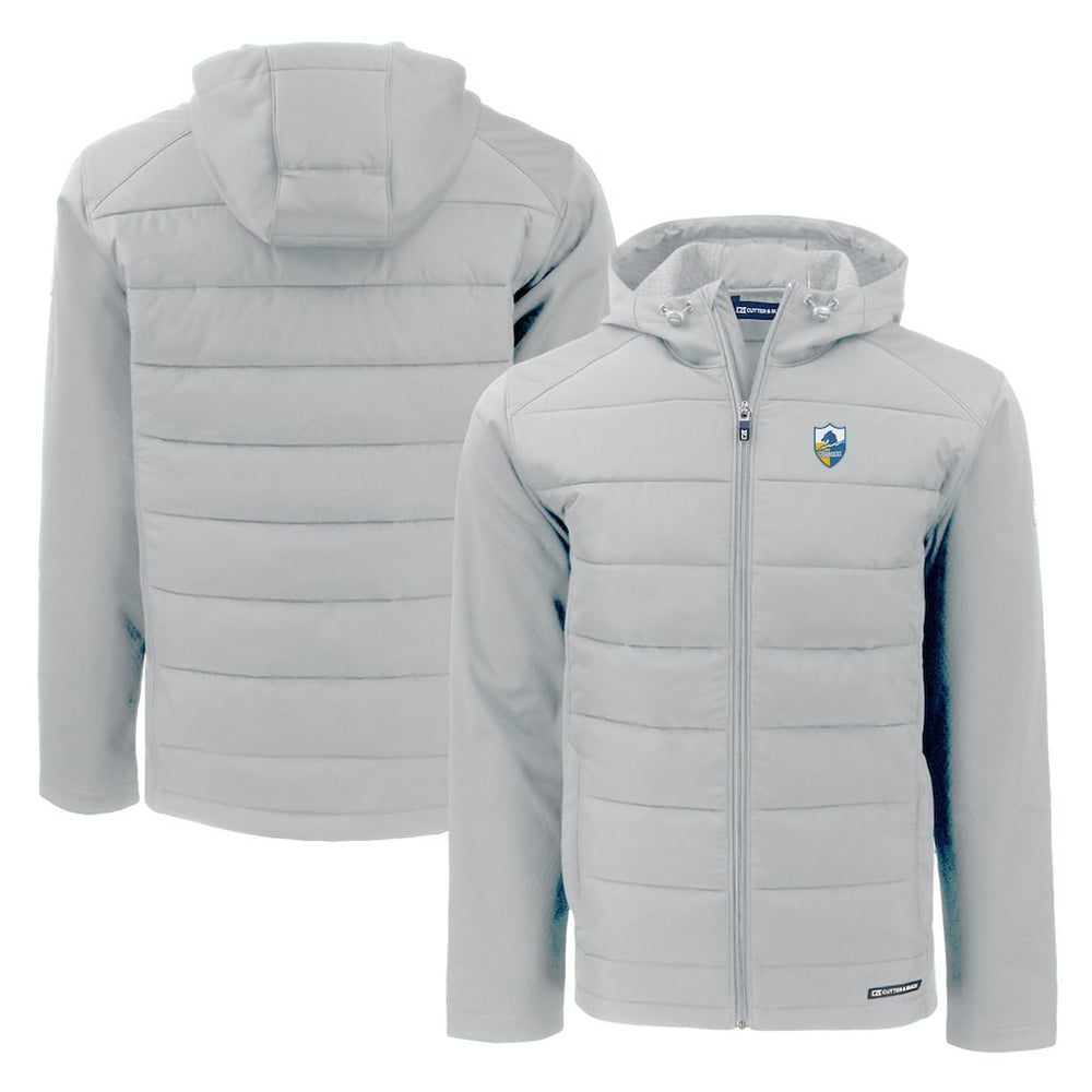 Los Angeles Chargers Cutter & Buck Throwback Evoke Hybrid Eco Softshell Recycled Full-Zip Hoodie Jacket | NFL Near me