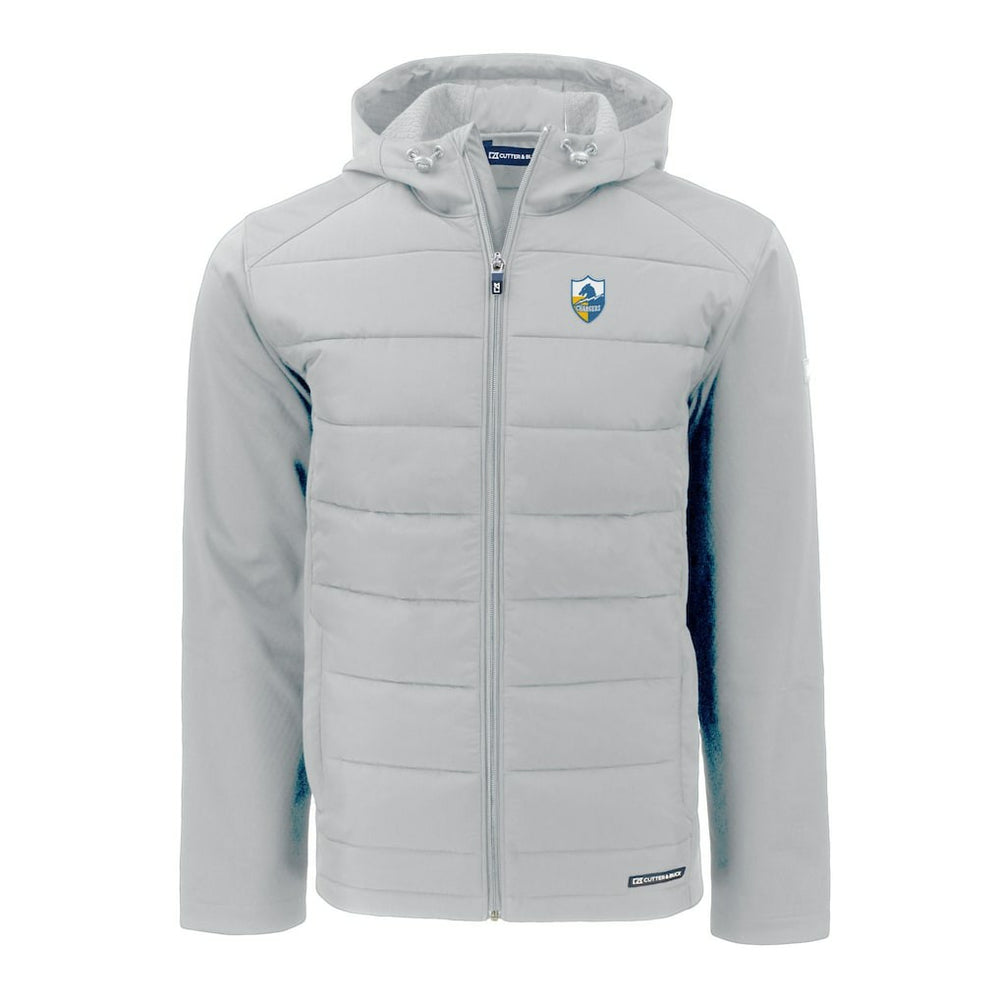 Los Angeles Chargers Cutter & Buck Throwback Evoke Hybrid Eco Softshell Recycled Full-Zip Hoodie Jacket | NFL Near me