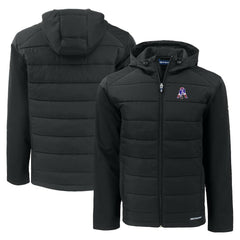New England Patriots Cutter & Buck Throwback Evoke Hybrid Eco Softshell Recycled Full-Zip Hoodie Jacket | NFL Hot
