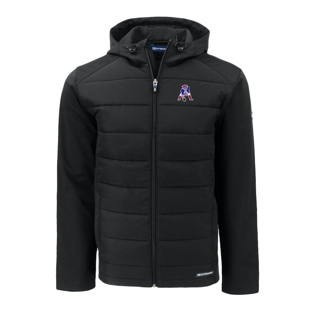 New England Patriots Cutter & Buck Throwback Evoke Hybrid Eco Softshell Recycled Full-Zip Hoodie Jacket | NFL Hot