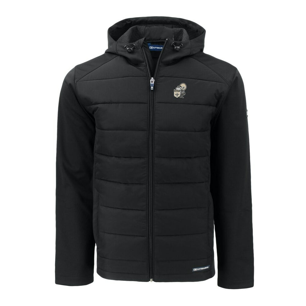 New Orleans Saints Cutter & Buck Throwback Evoke Hybrid Eco Softshell Recycled Full-Zip Hoodie Jacket | NFL New