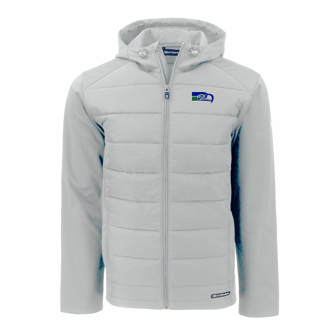 Seattle Seahawks Cutter & Buck Throwback Evoke Hybrid Eco Softshell Recycled Full-Zip Hoodie Jacket | NFL US