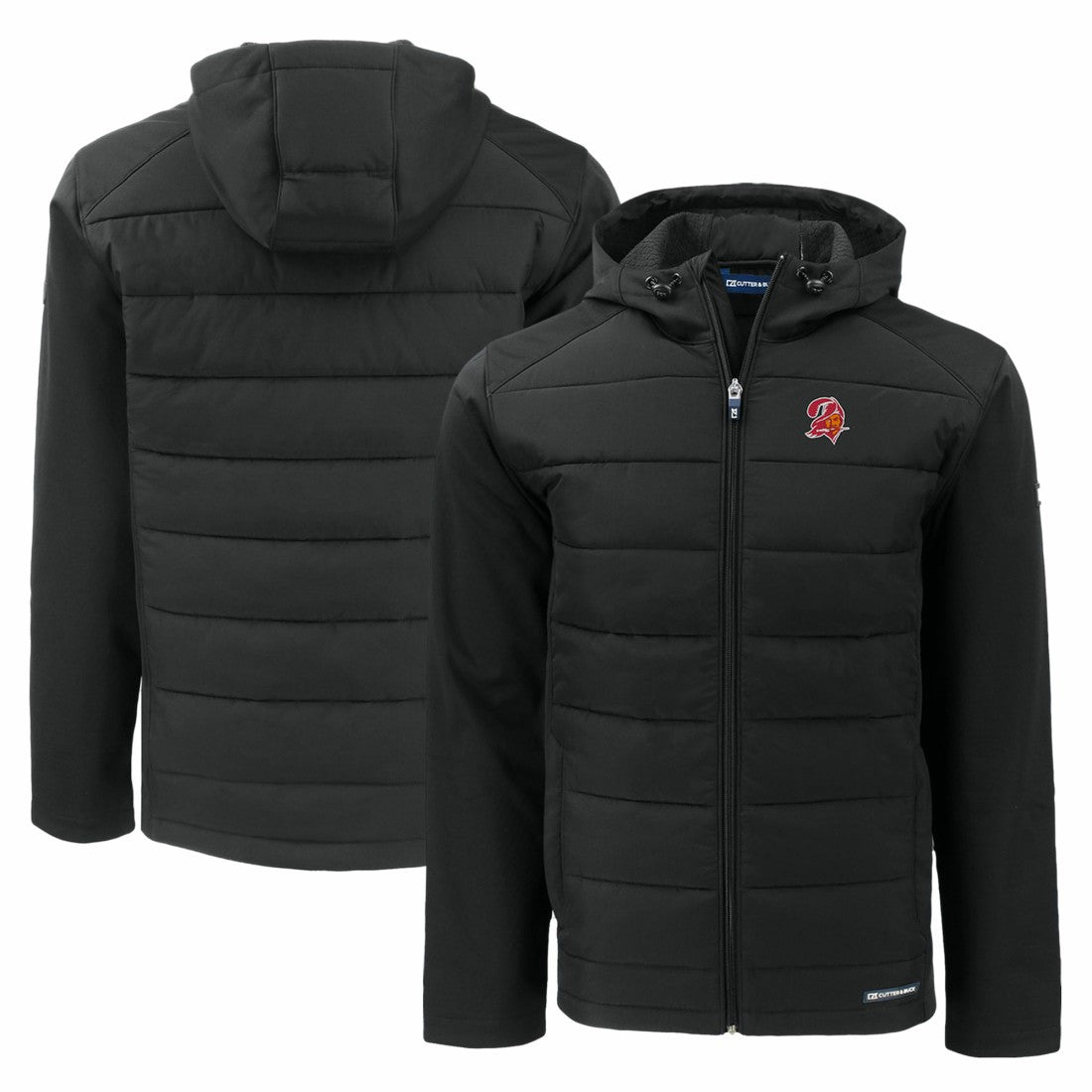 Tampa Bay Buccaneers Cutter & Buck Throwback Evoke Hybrid Eco Softshell Recycled Full-Zip Hoodie Jacket | NFL Online