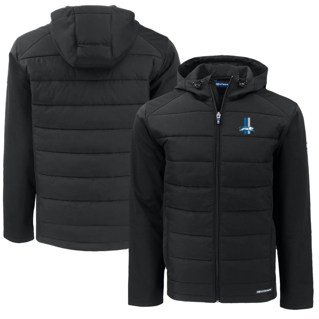 Detroit Lions Cutter & Buck Throwback Big & Tall Evoke Hybrid Eco Softshell Recycled Full-Zip Jacket | NFL Hot