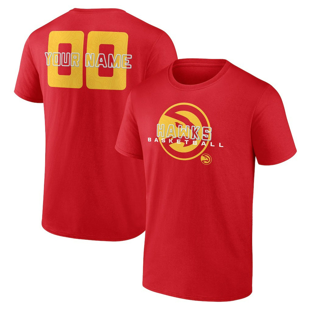 Red Atlanta Hawks Stellar Personalized Name & Number T-Shirt | NBA