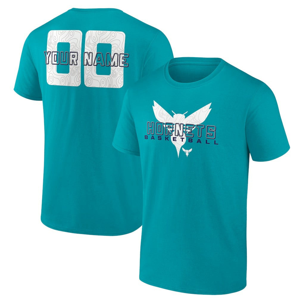 Teal Charlotte Hornets Stellar Personalized Name & Number T-Shirt | NBA