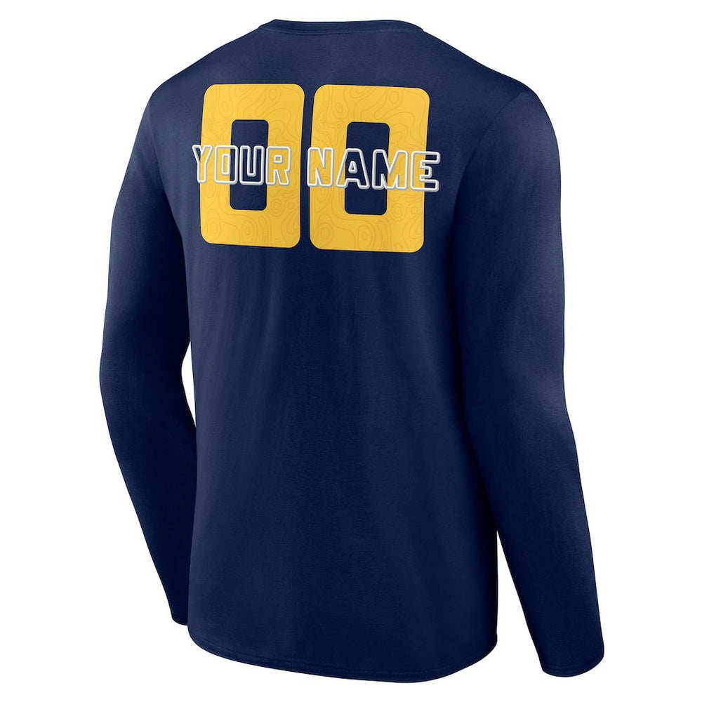 Navy Denver Nuggets Stellar Personalized Name & Number Long Sleeve T-Shirt sale | NBA