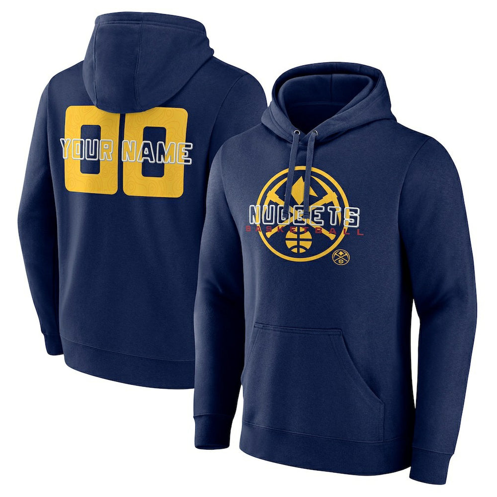 Navy Denver Nuggets Stellar Personalized Name & Number Pullover Hoodie sale | NBA