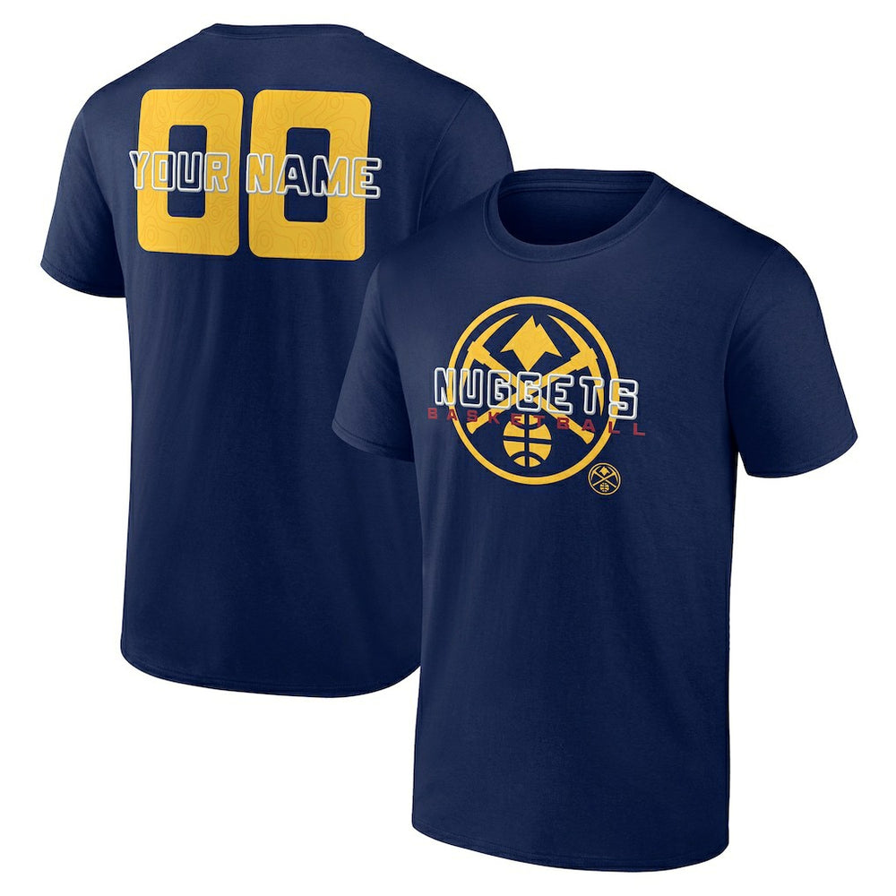 Navy Denver Nuggets Stellar Personalized Name & Number T-Shirt sale | NBA