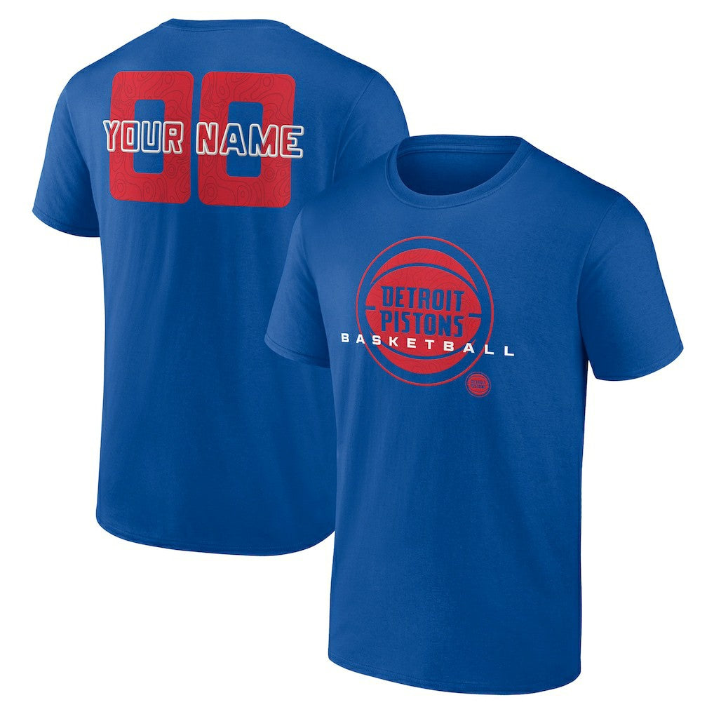 Blue Detroit Pistons Stellar Personalized Name & Number T-Shirt sale | NBA