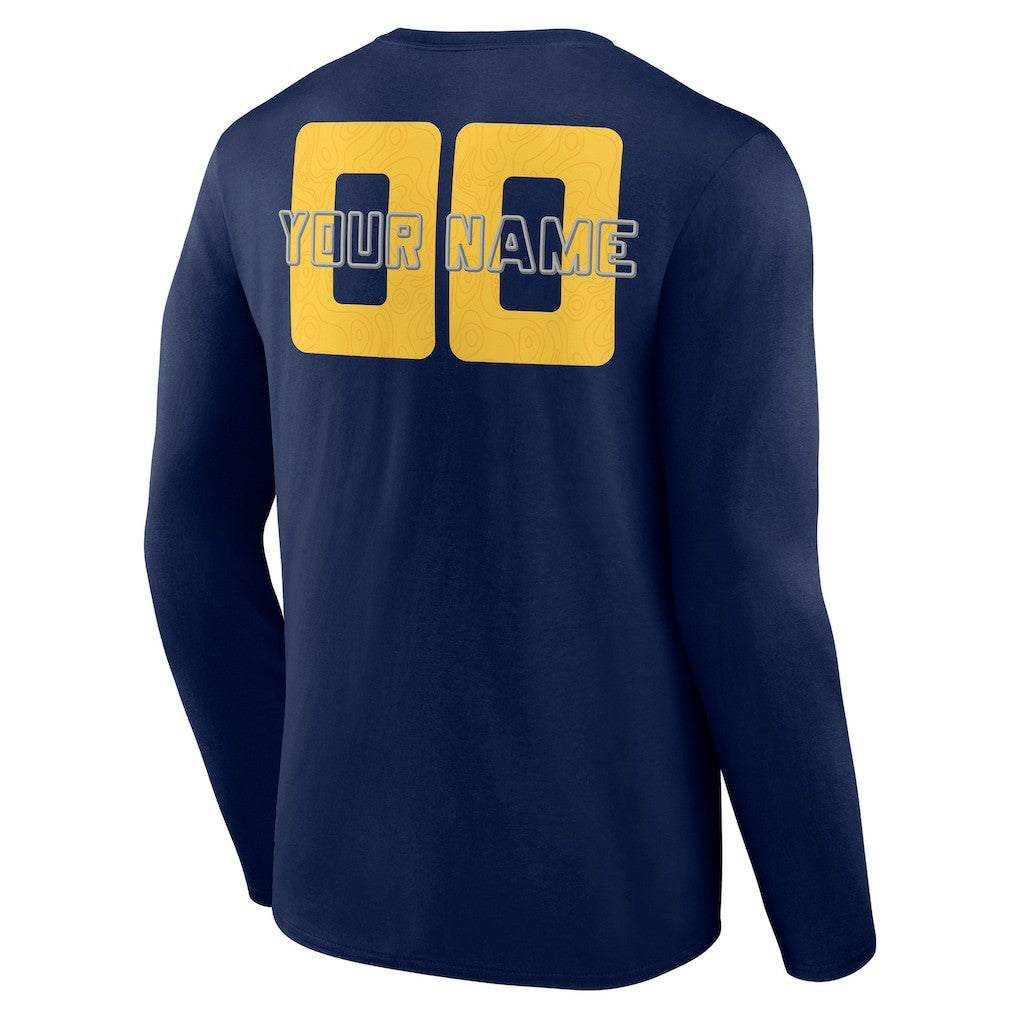 Navy Indiana Pacers Stellar Personalized Name & Number Long Sleeve T-Shirt | NBA