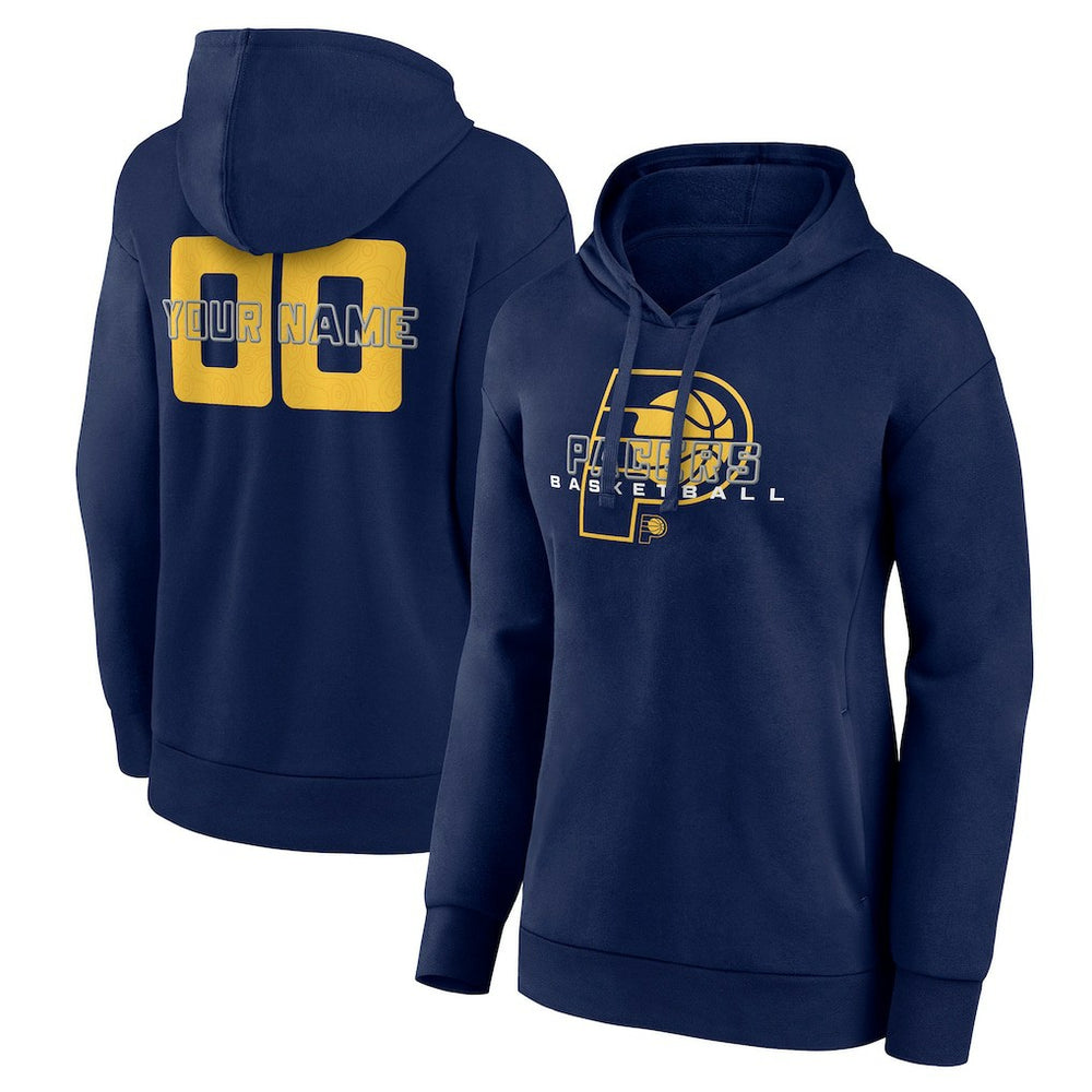 Navy Indiana Pacers Women's Stellar Personalized Name & Number Pullover Hoodie | NBA