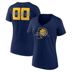 Navy Indiana Pacers Women's Stellar Personalized Name & Number V-Neck T-Shirt | NBA