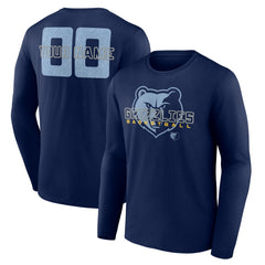 Navy Memphis Grizzlies Stellar Personalized Name & Number Long Sleeve T-Shirt | NBA