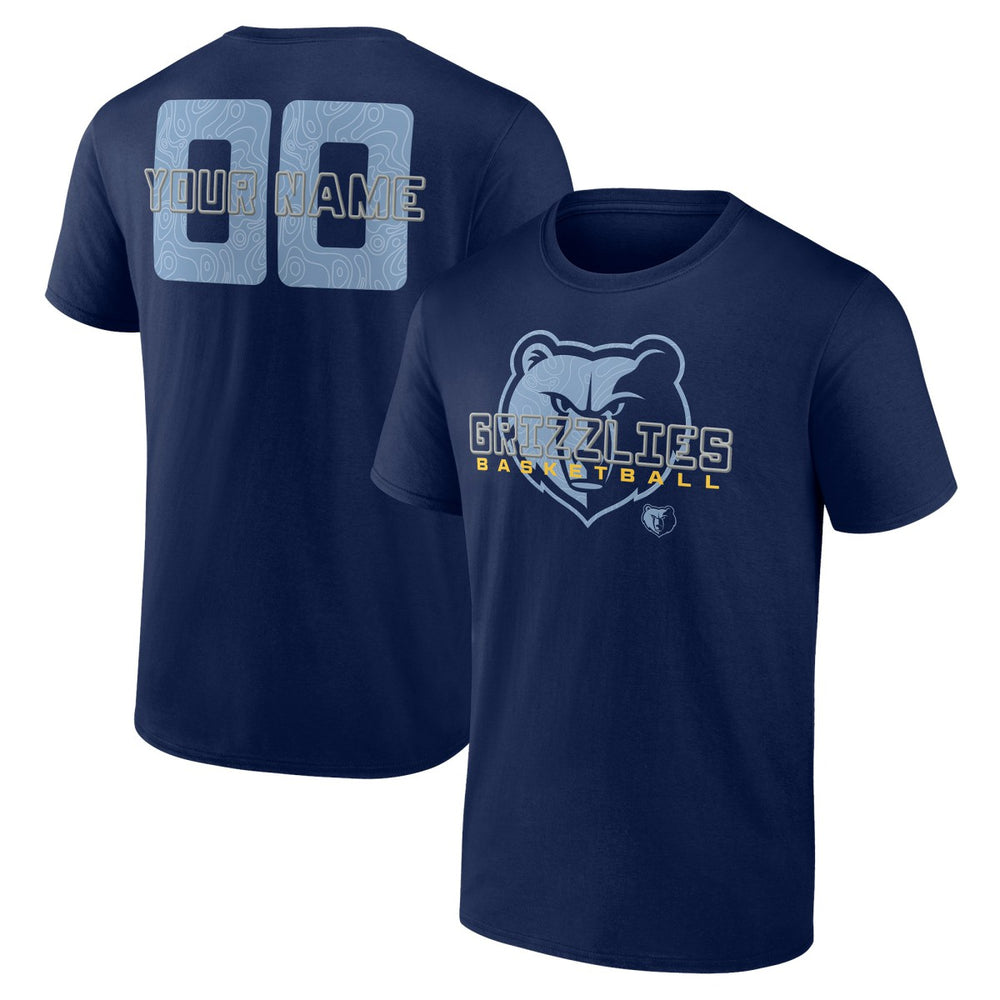 Navy Memphis Grizzlies Stellar Personalized Name & Number T-Shirt | NBA
