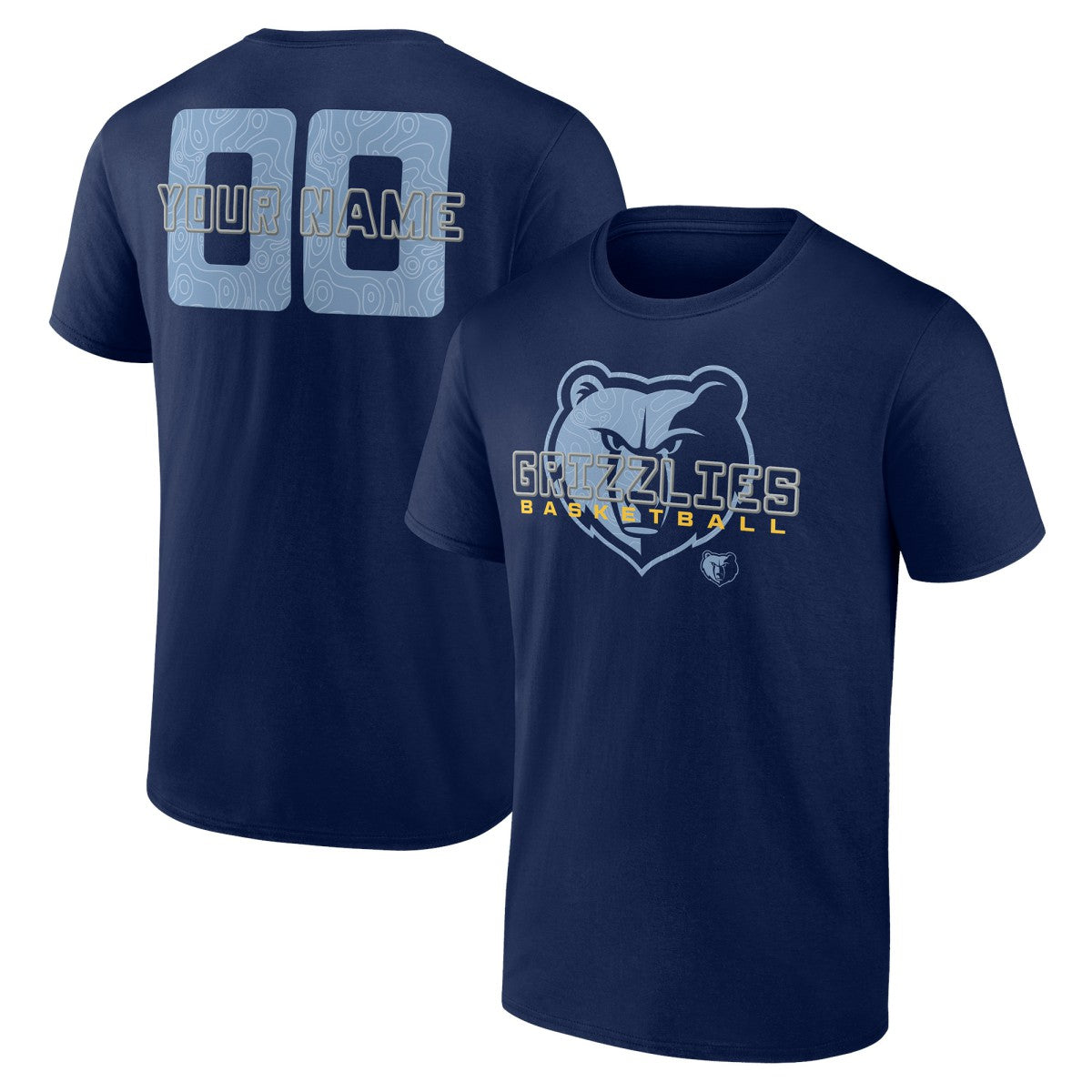 Navy Memphis Grizzlies Stellar Personalized Name & Number T-Shirt | NBA