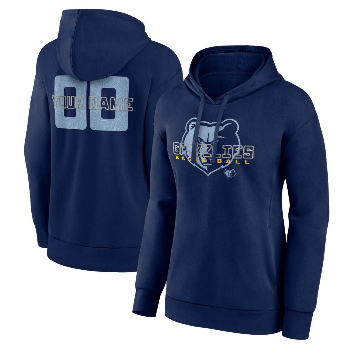Navy Memphis Grizzlies Women's Stellar Personalized Name & Number Pullover Hoodie | NBA